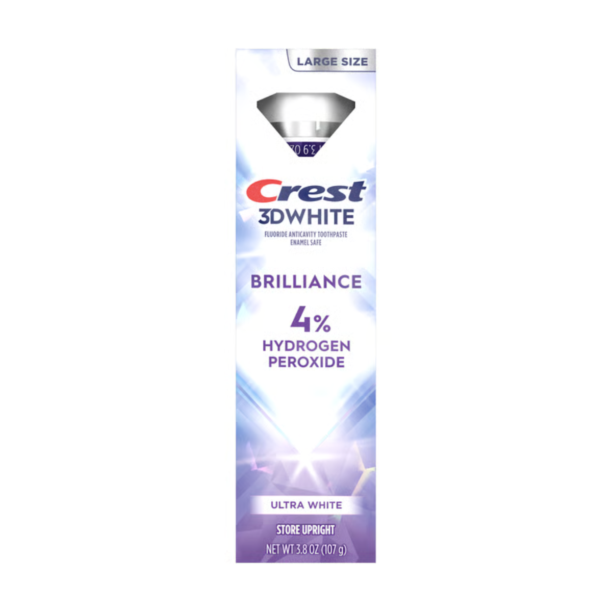 Dentifrice Crest 3D White Brilliance 4% Hydrogen Peroxide Ultra White 107g