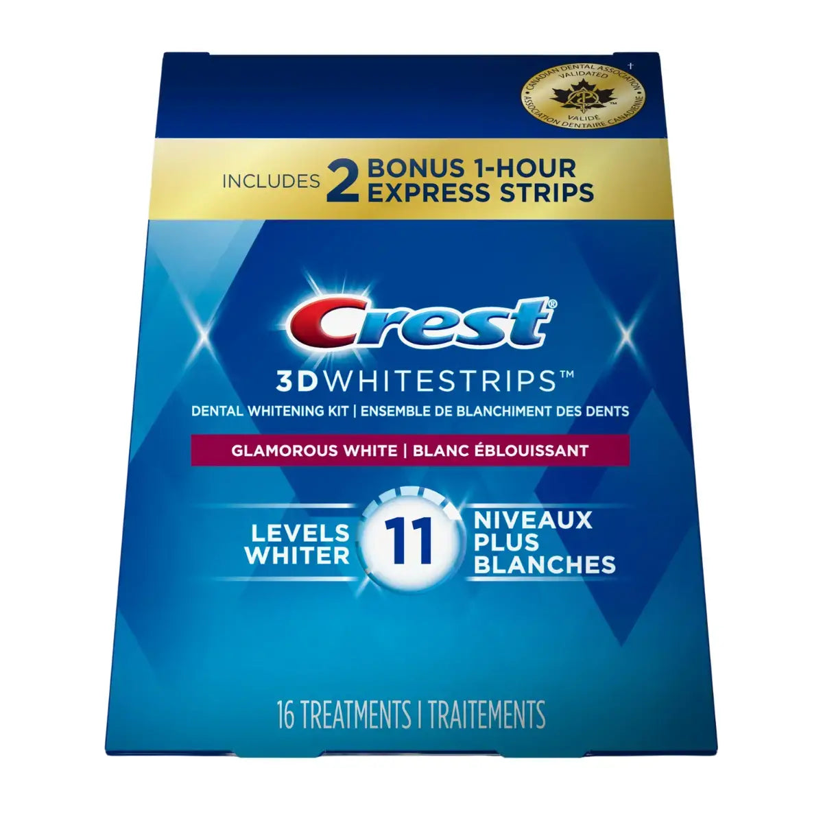 Bandes Blanchissantes Crest Glamorous White 11 Levels Whiter Whitestrips