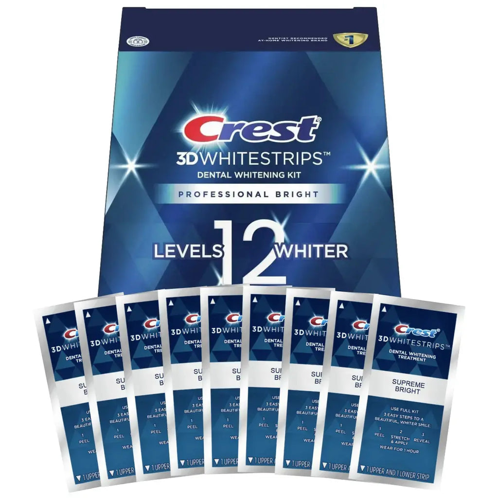 Bandes Blanchissantes Crest 3D Whitestrips Professional Bright 12 Levels Whiter