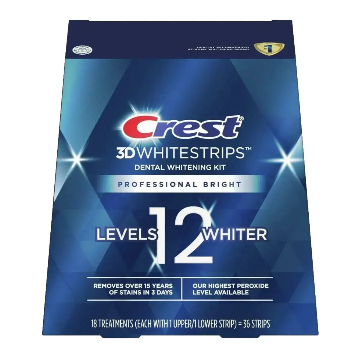 Bandes Blanchissantes Crest 3D Whitestrips Professional Bright 12 Levels Whiter