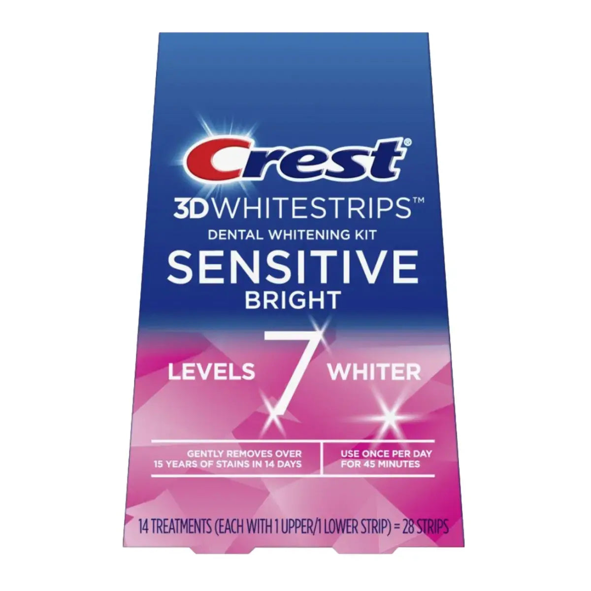 Bandes Blanchissantes Crest Sensitive Bright 7 Levels Whiter Whitestrips