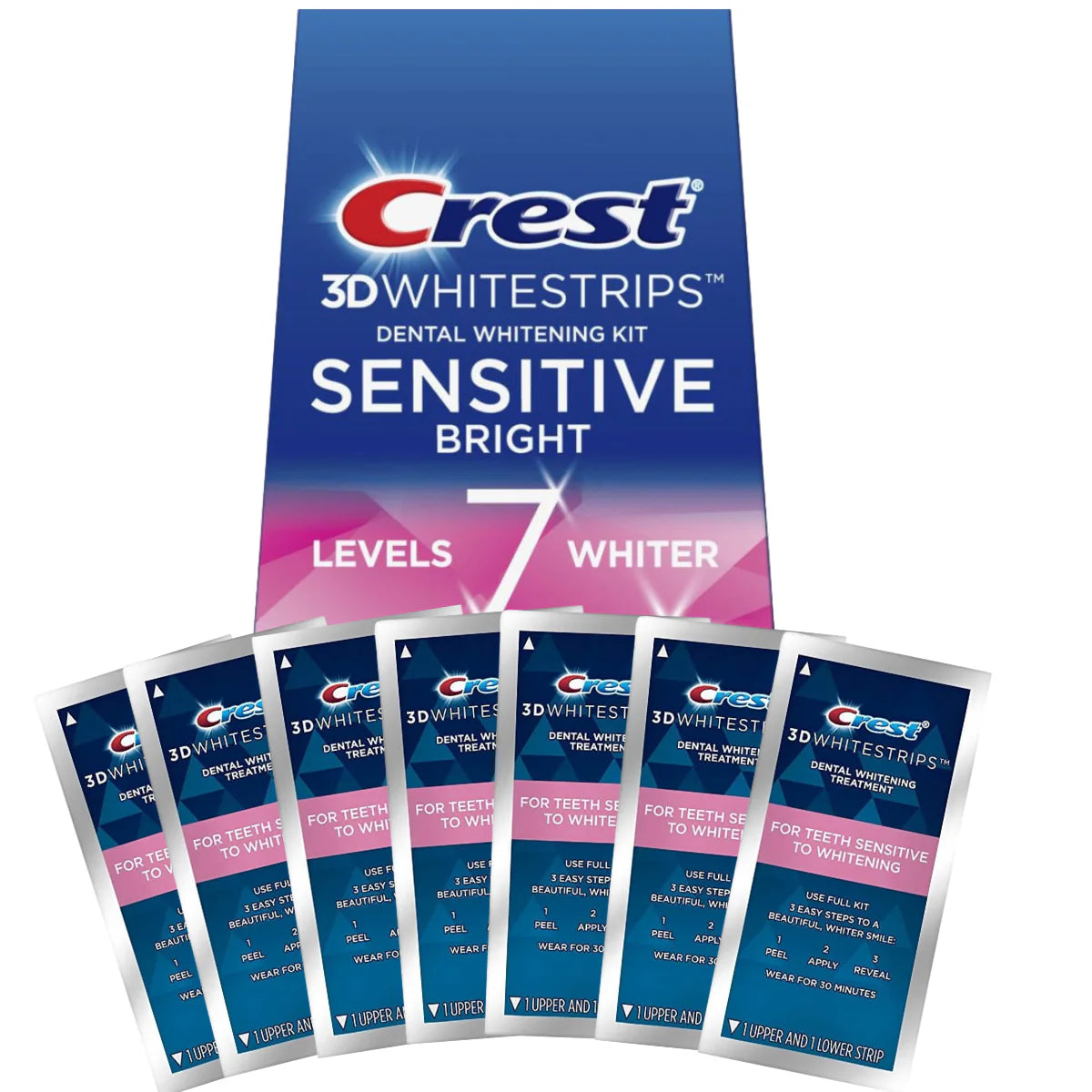 Bandes Blanchissantes Crest Sensitive Bright 7 Levels Whiter Whitestrips