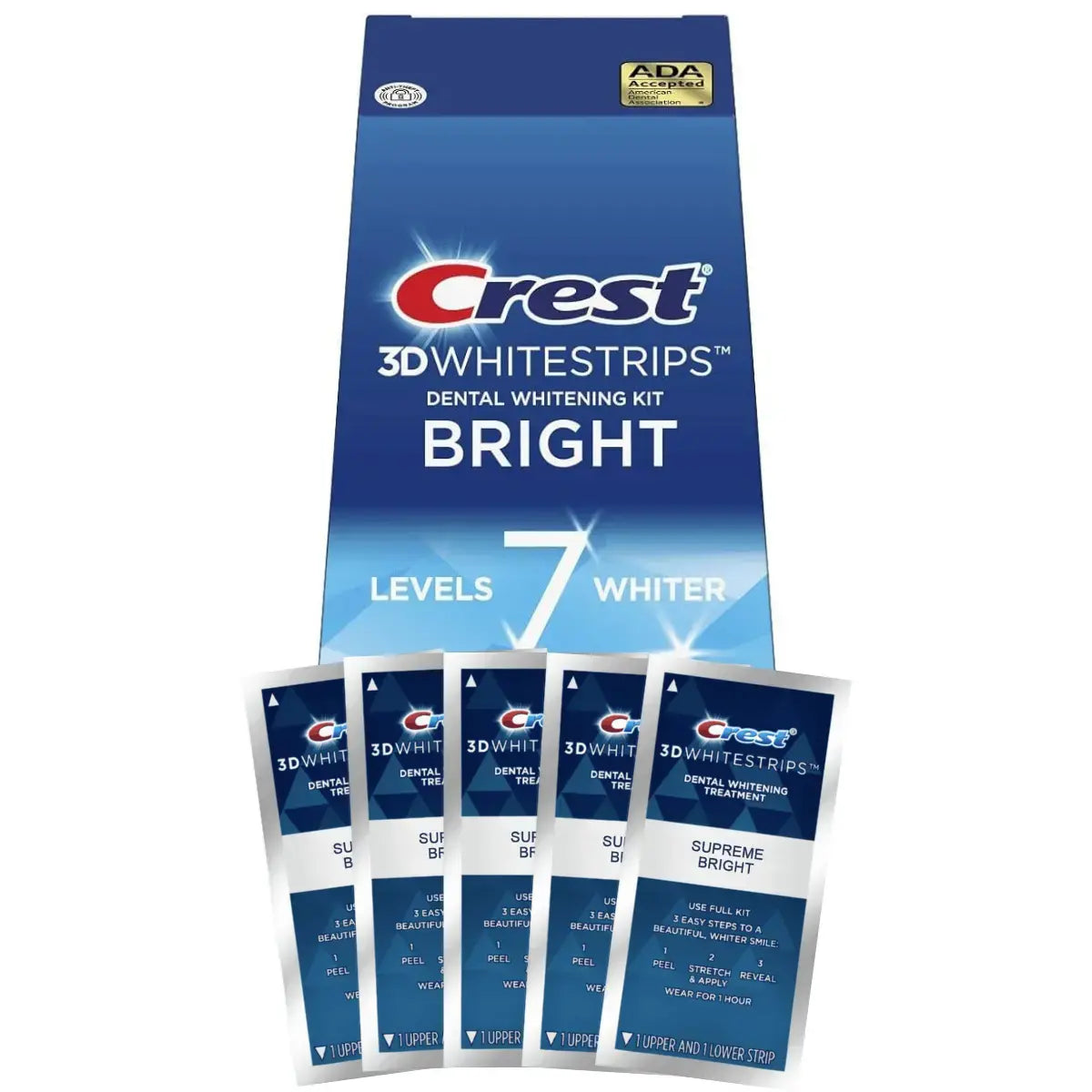 Bandes Blanchissantes Crest Bright 7 Levels Whiter Whitestrips