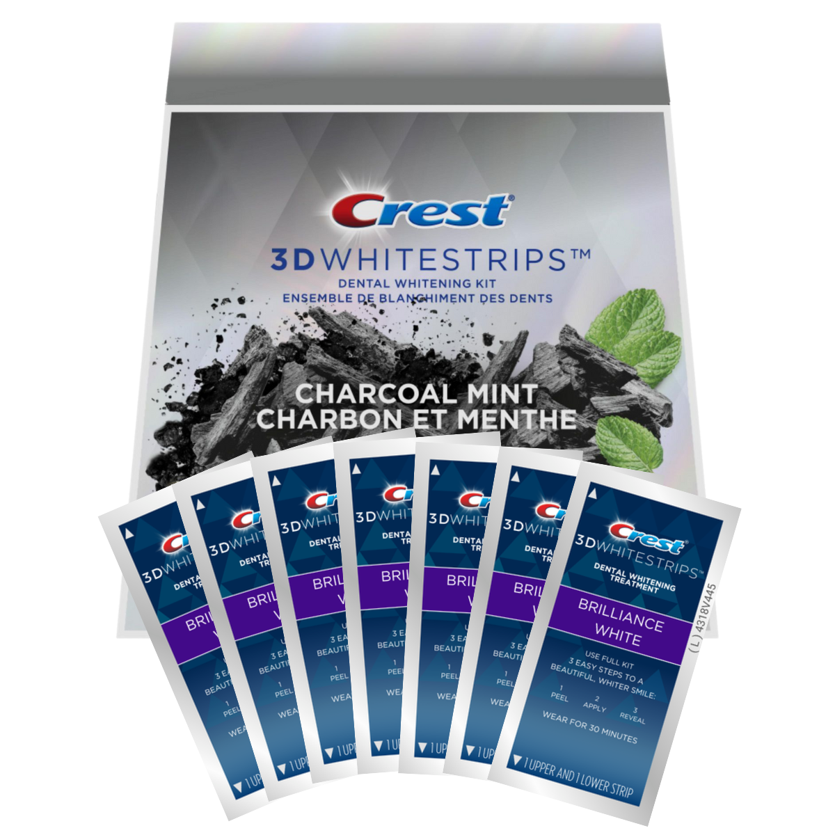 Bandes Blanchissantes Crest Brilliance White Charcoal Mint Whitestrips