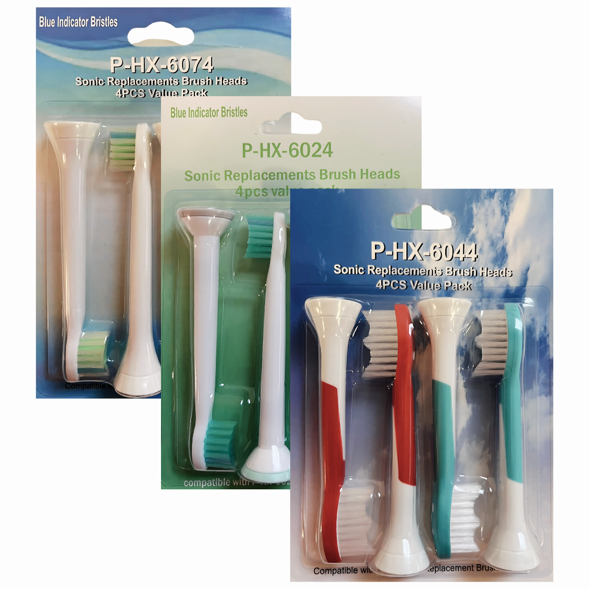 Lot de 12 Têtes de Brosse Compatibles Philips Sonicare – P-HX-6044, P-HX-6074, P-HX-6024